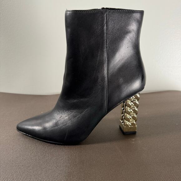 Bottines à Talons Femme White House Black Market - Cuir Noir Clouté - Pointure US 7.5 - Occasion
